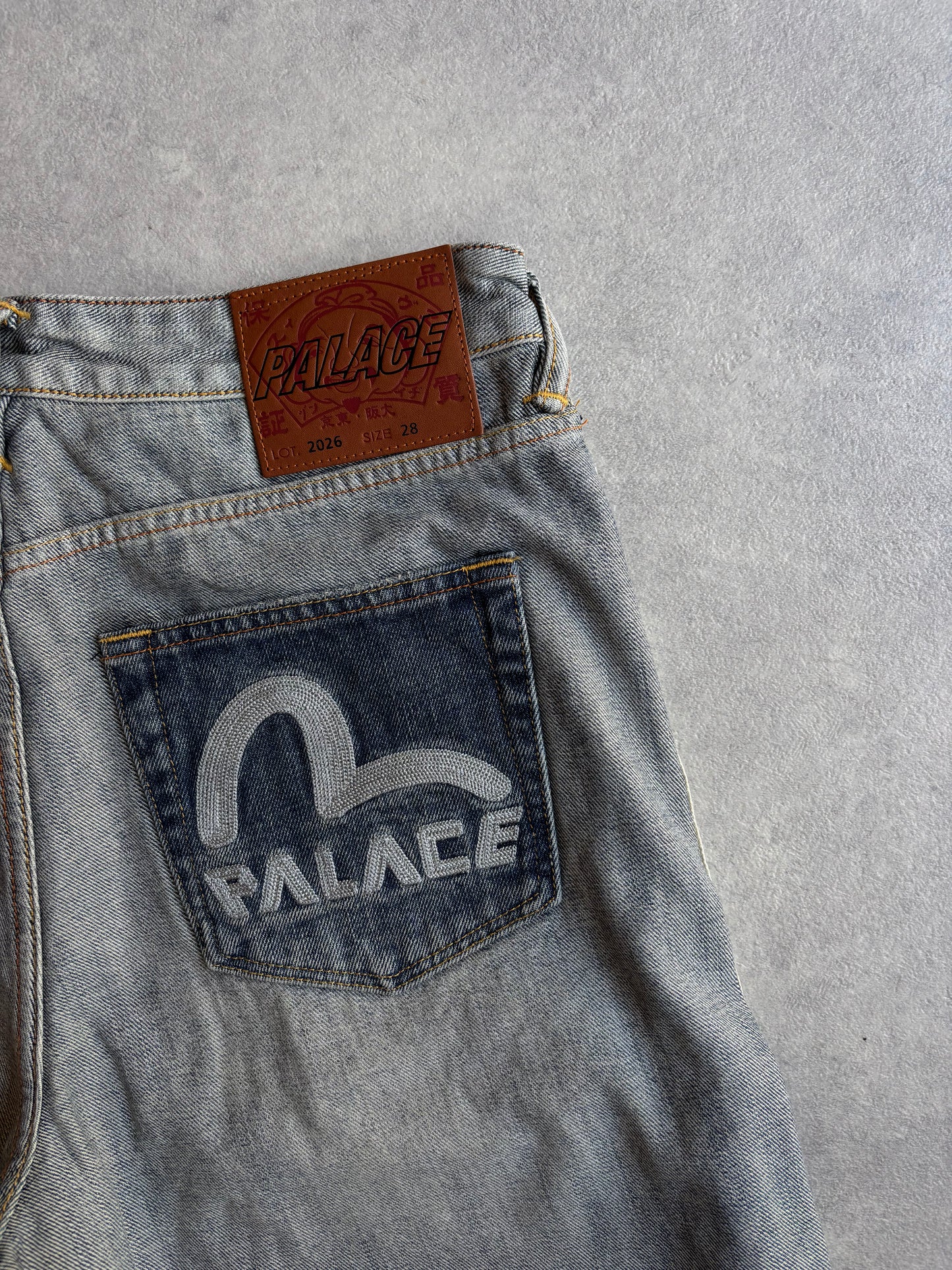 Palace Evisu Long Denim Short Reverse Indigo