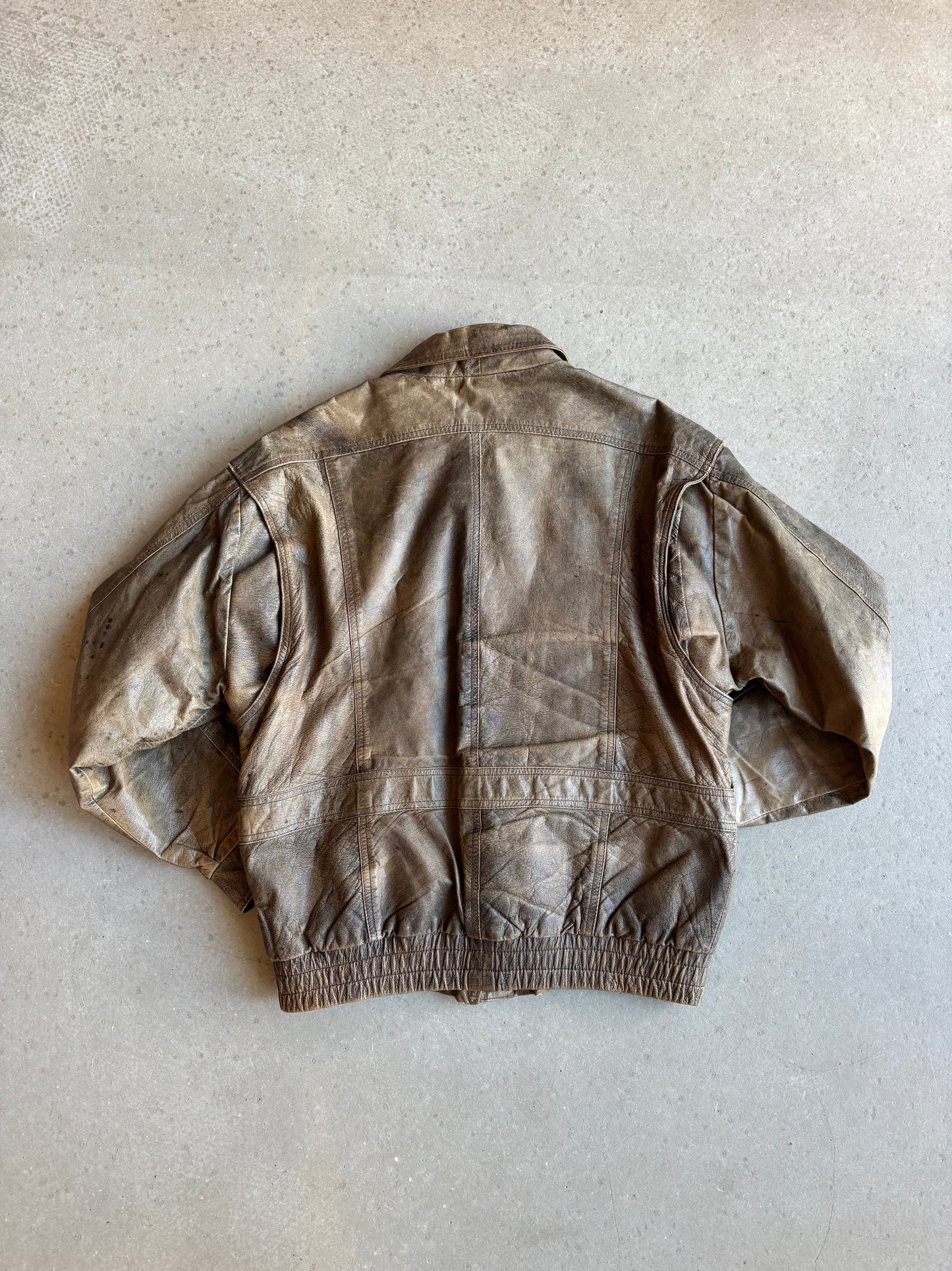 Vintage Ball League Leather Jacket Brown Medium