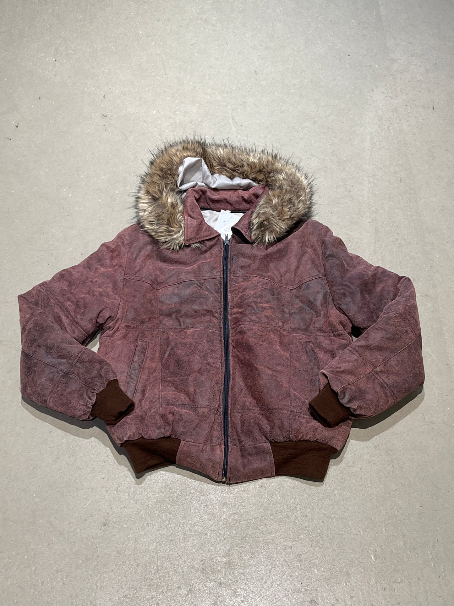 Vintage Suede Jacket Pink Kids Size XL