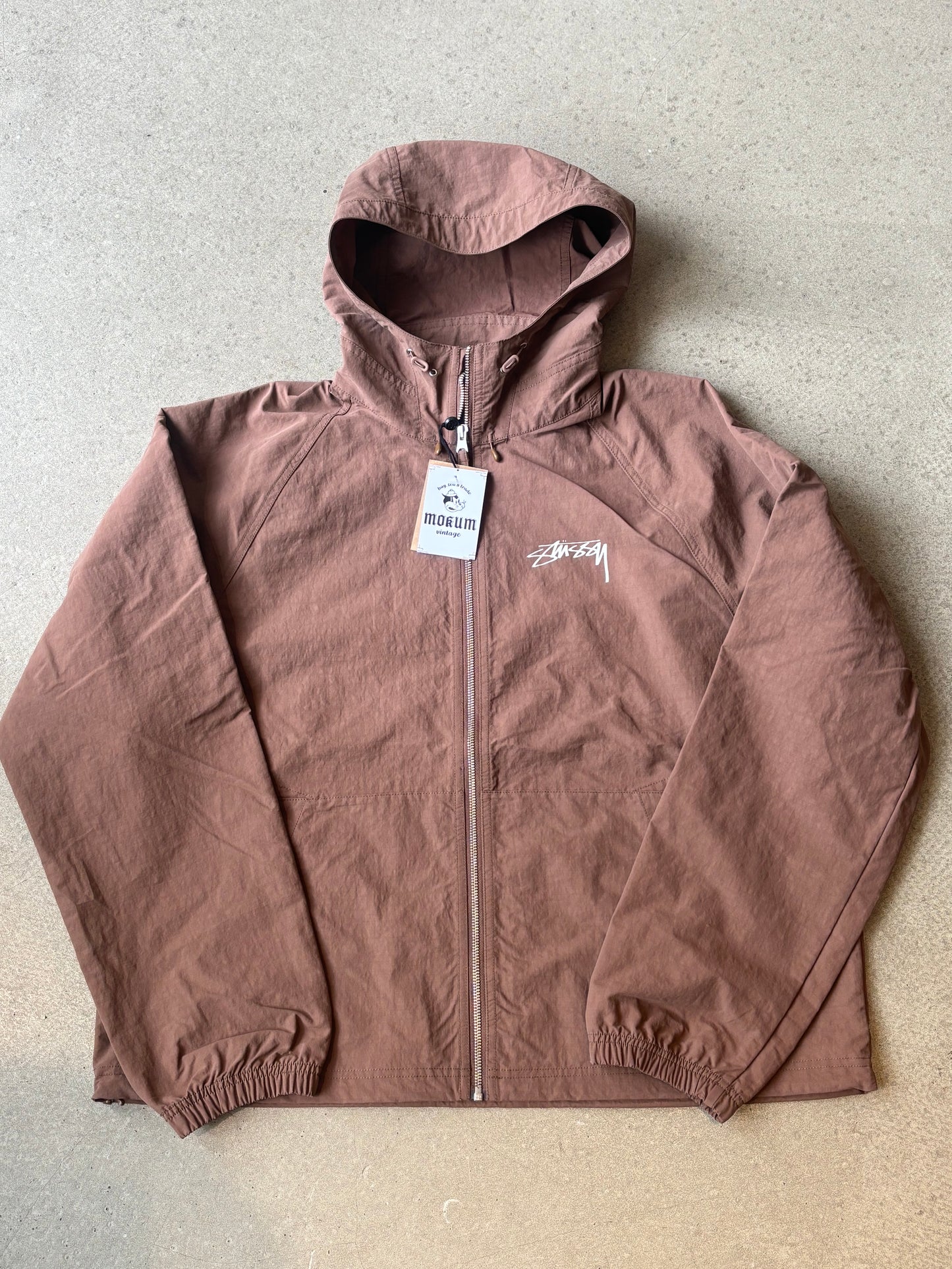 Stussy Nylon Beach Shell Brown Jacket L