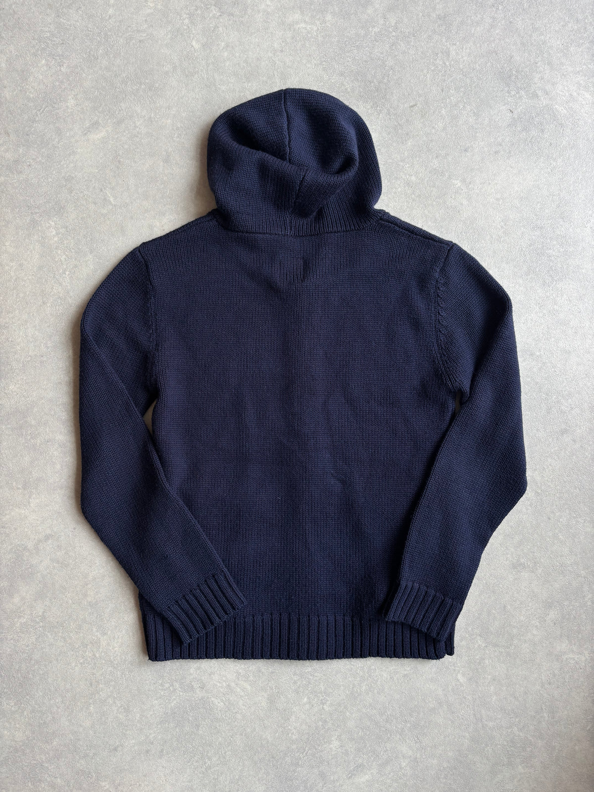 Etienne Ozeki Heavyweight Knit Zip Hoodie Navy L