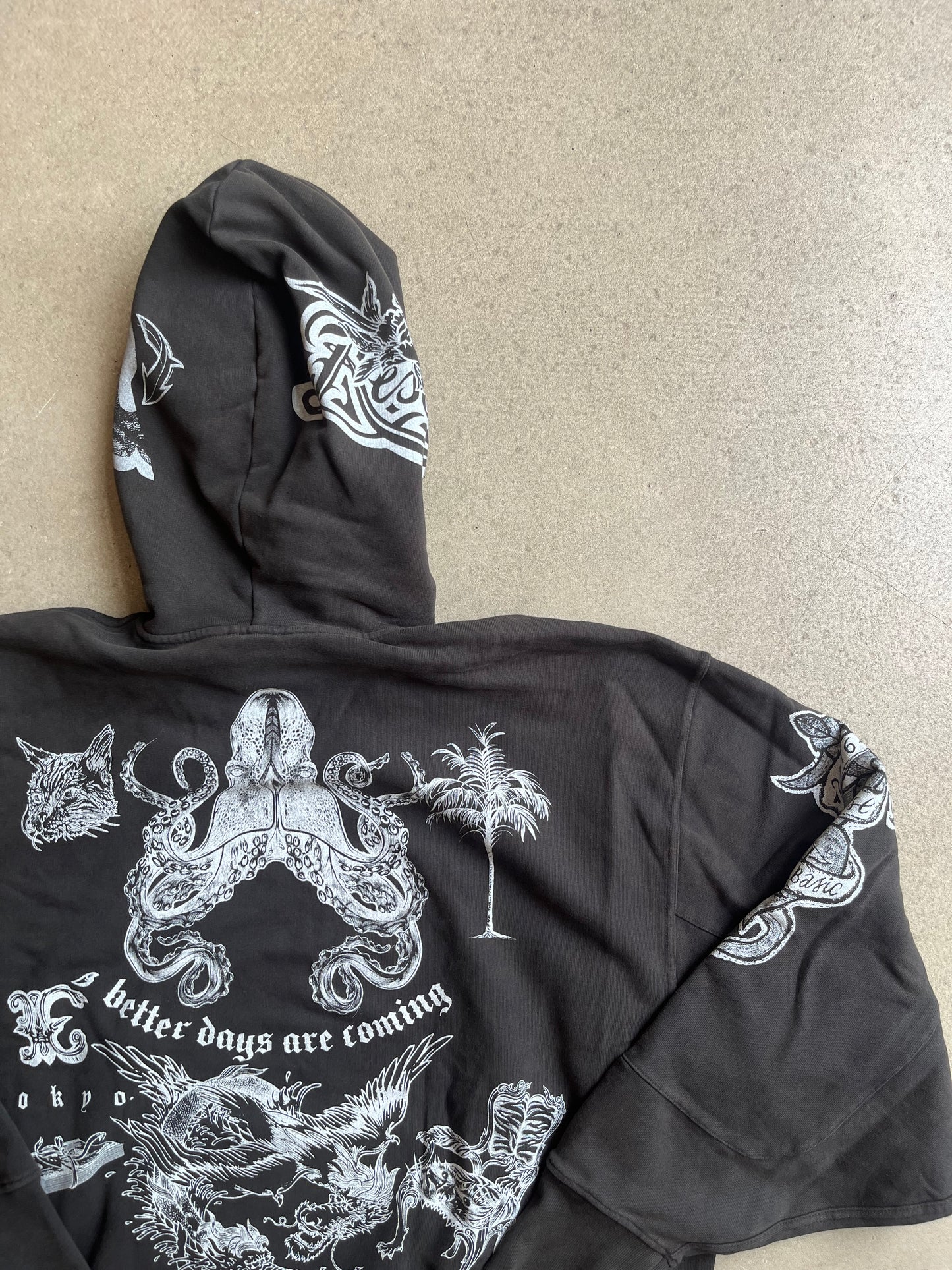 Atelier Reservé Hoodie Tattoo Flash Sheet Sun Faded Black