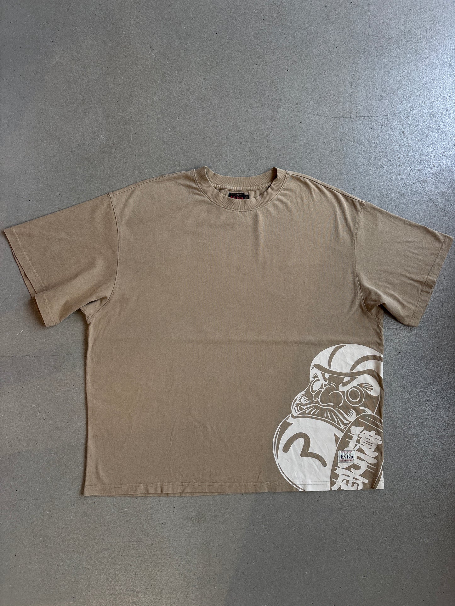 Evisu Tee XXL Beige 'Mighty Daruma'