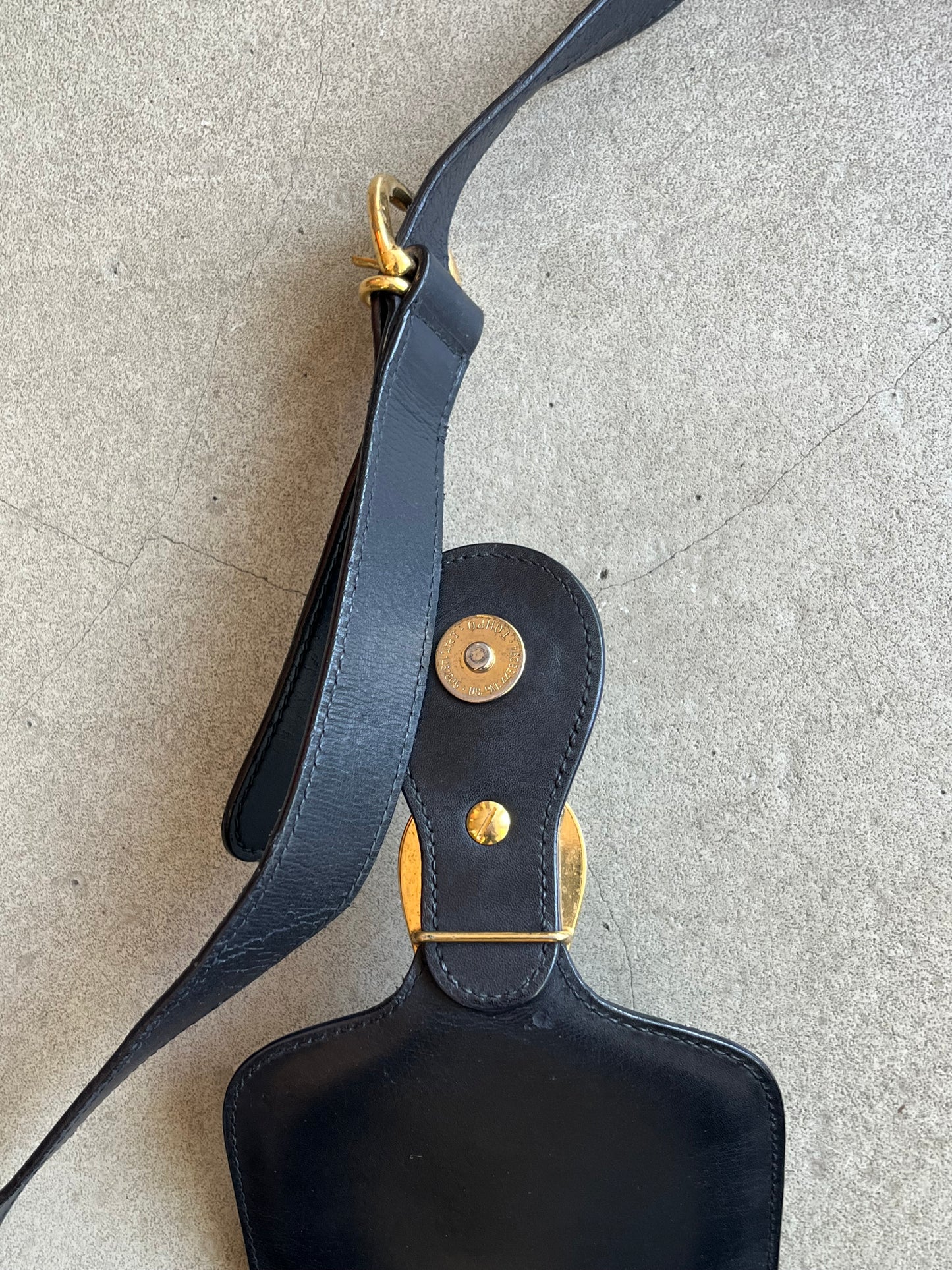 Vintage Gucci Crossbody Leather Bag Black