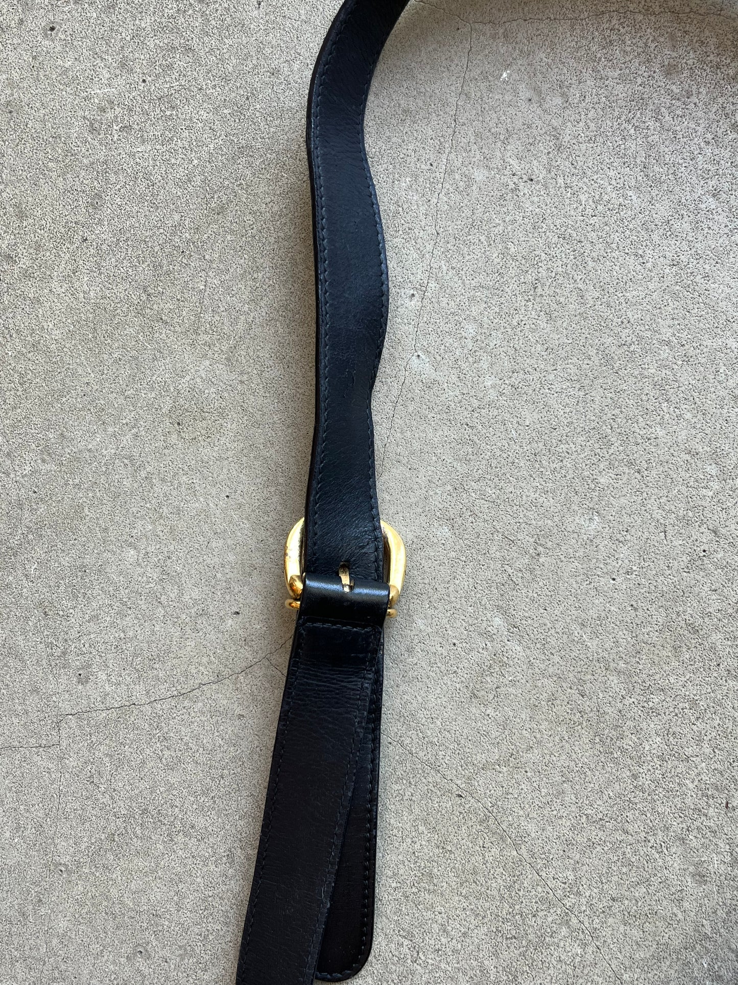 Vintage Gucci Crossbody Leather Bag Black