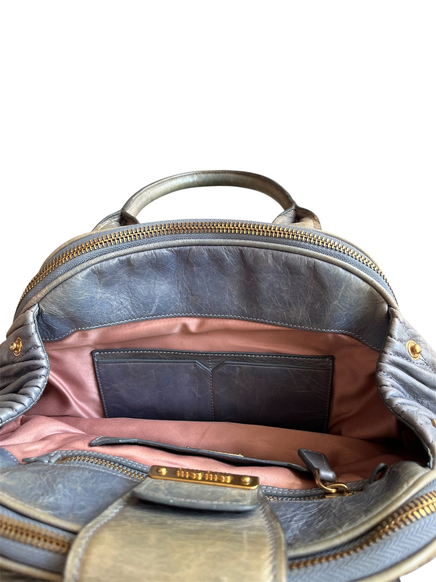Miu Miu Soft Leather Handbag Grey