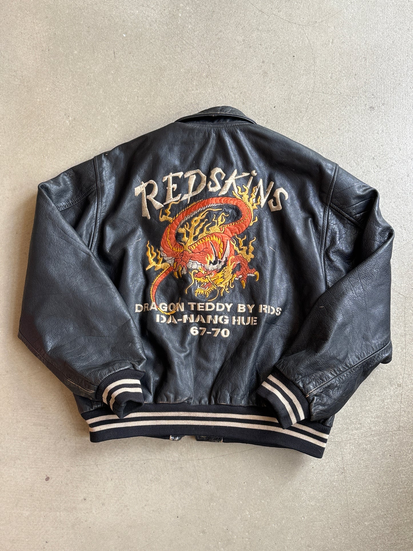 Redskins Dragon Leather Jacket Black XL