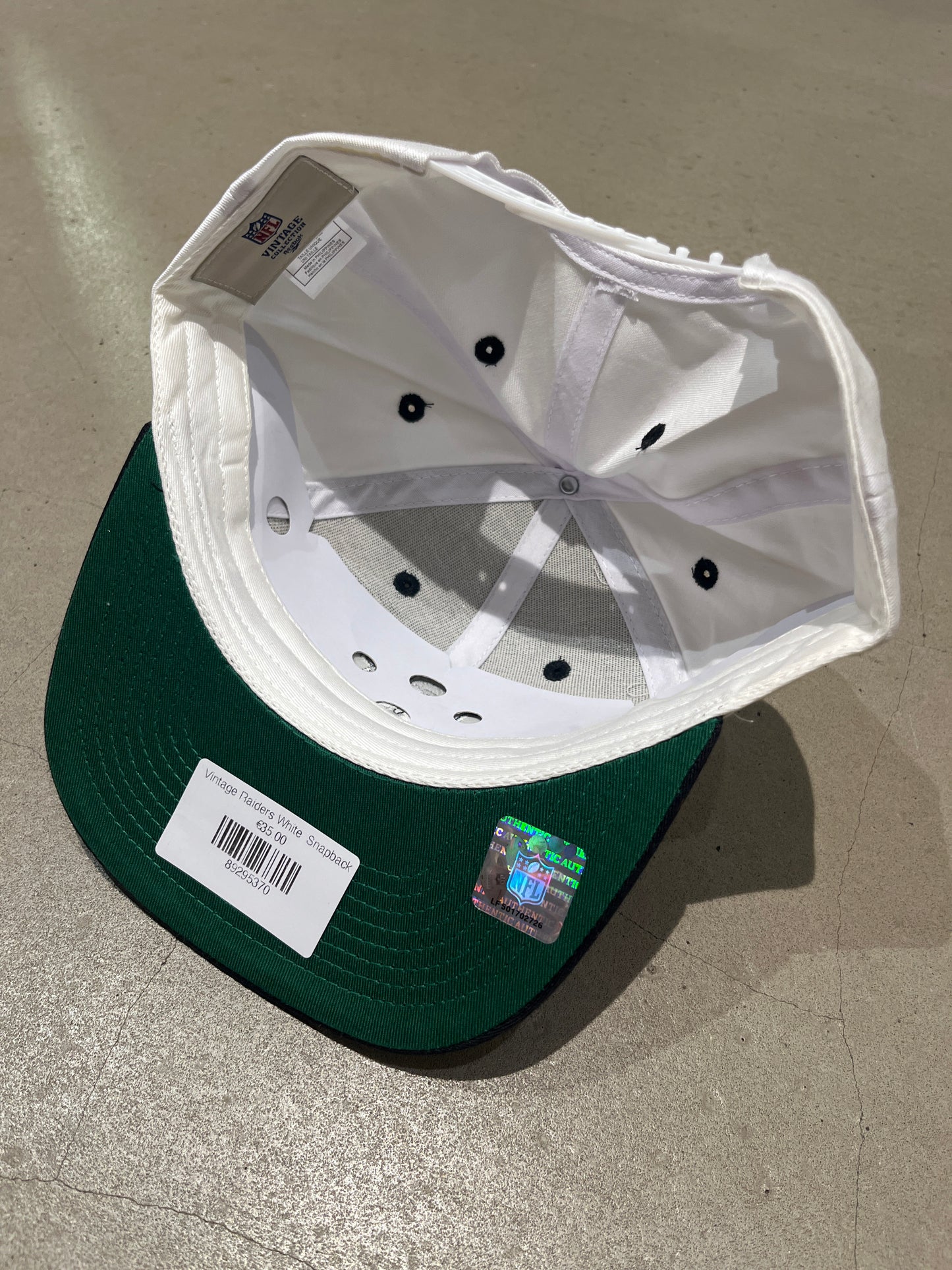 Vintage Raiders White Snapback