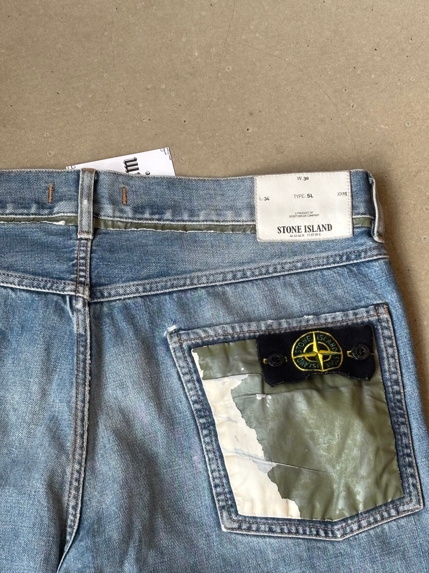 Vintage Stone Island Cut Off Jeans Denim Shorts 36