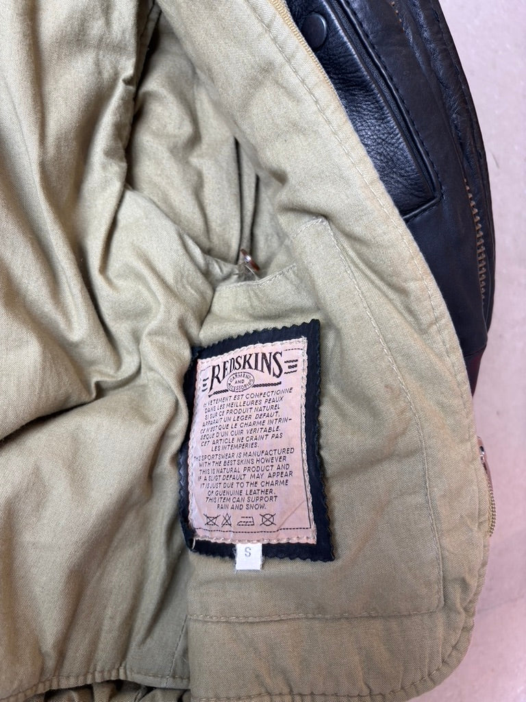 Redskins Air Force Leather Jacket Small Black