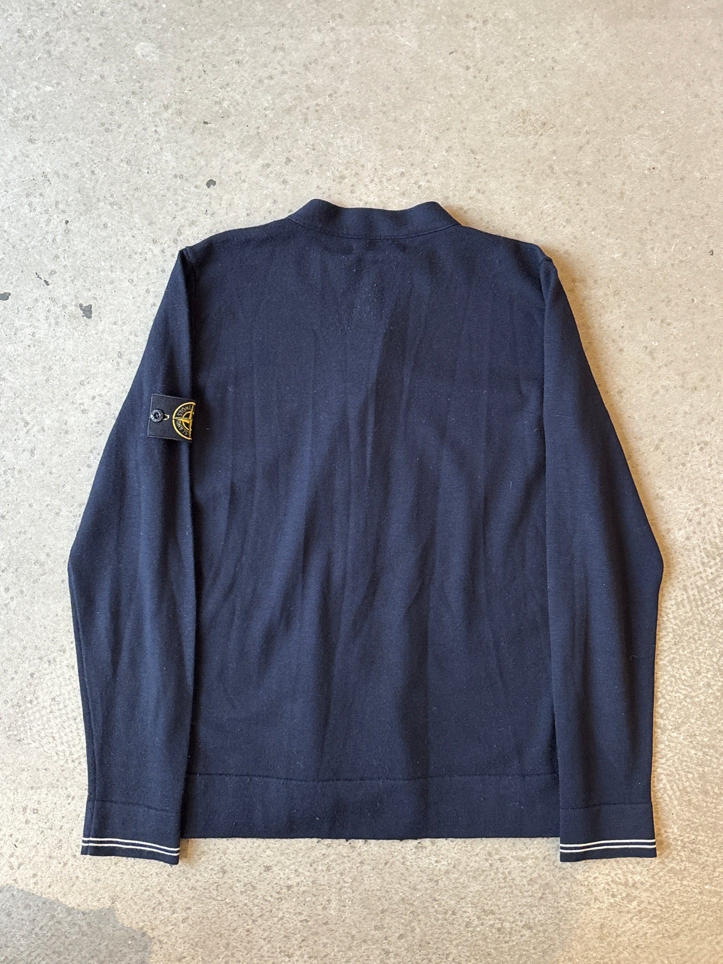 Stone Island V-Neck Cardigan Navy M