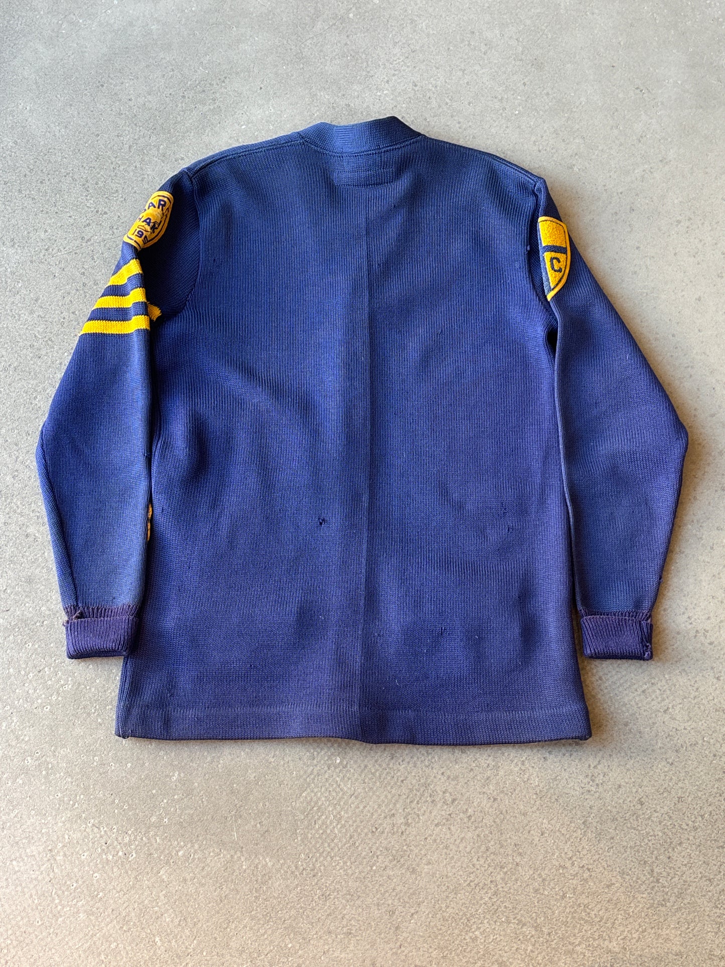 Vintage 60s The Californian Award Wool Cardigan Navy XL