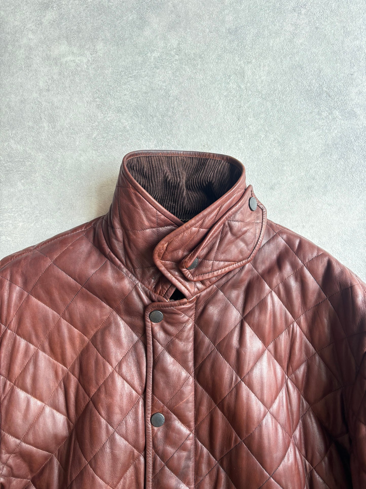 Barbour Brown Leather Jacket XL