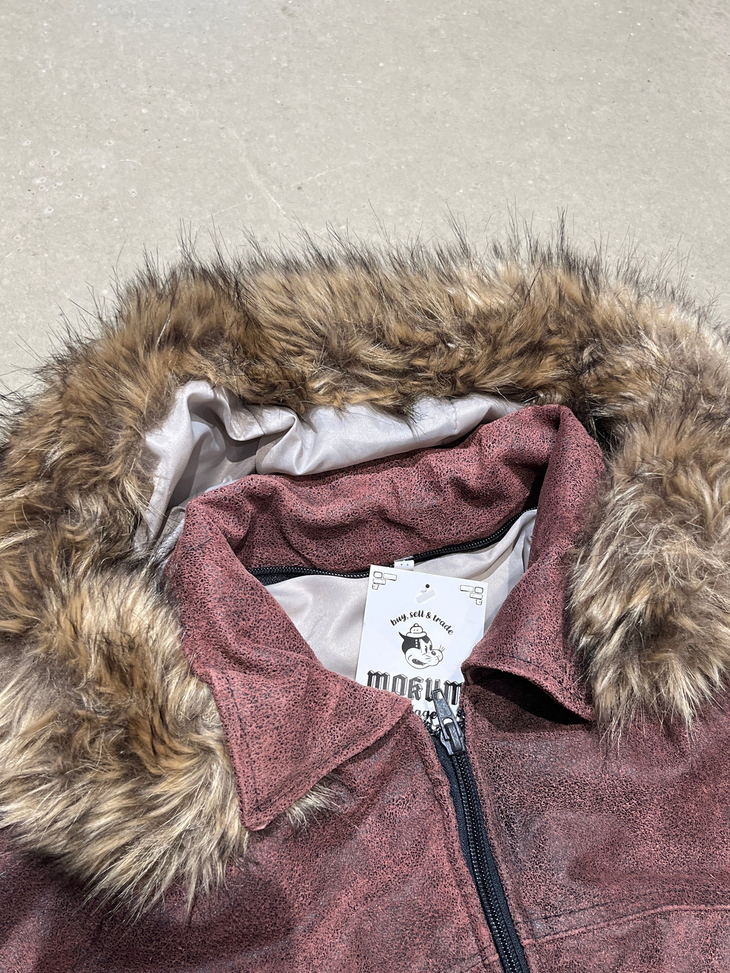 Vintage Suede Jacket Pink Kids Size XL