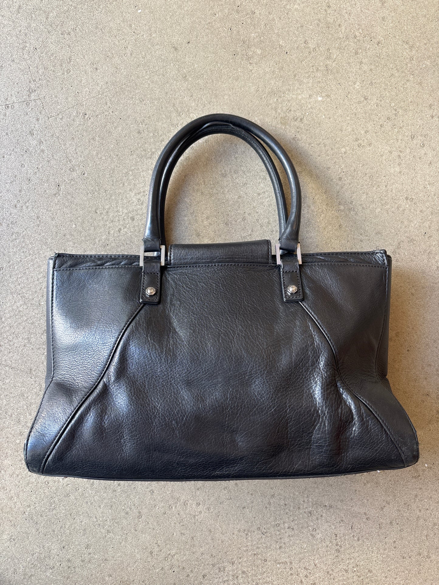 Diesel Leather Bag Tote Black