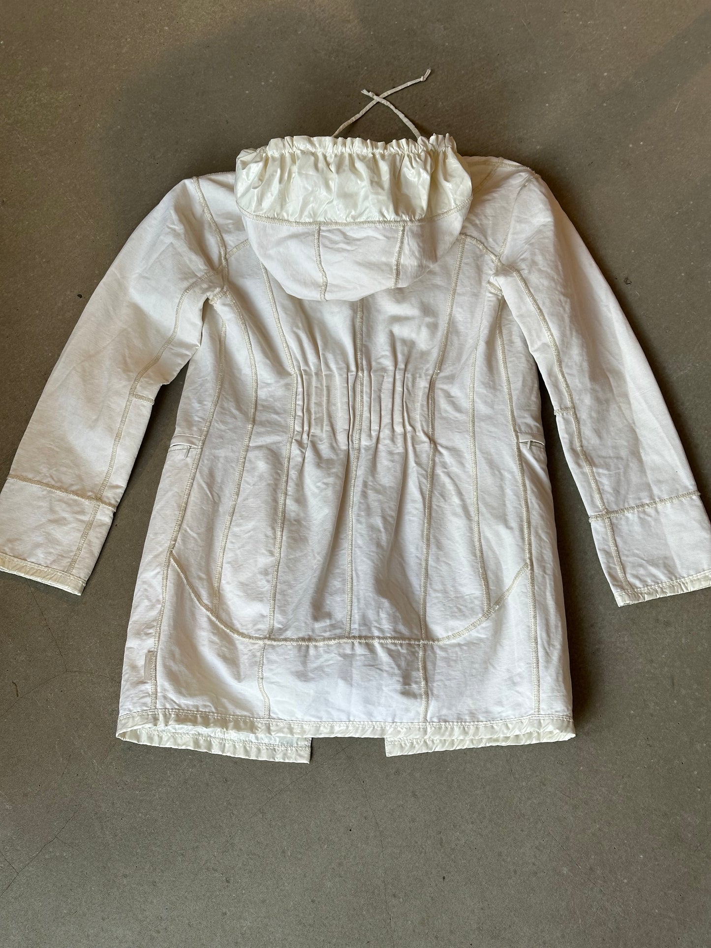 Moncler Jacket White Canvas Parka Size 1