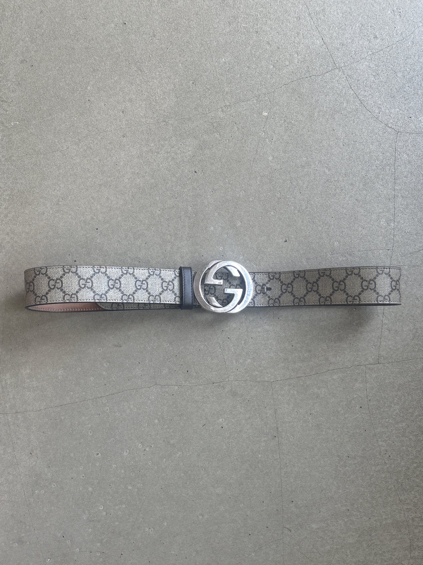 Gucci GG Supreme belt with G buckle Sz 90