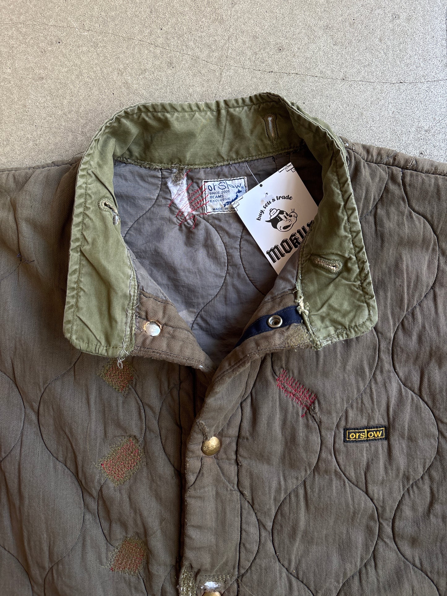 OrSlow Military Style Embroiderd Jacket Khaki M