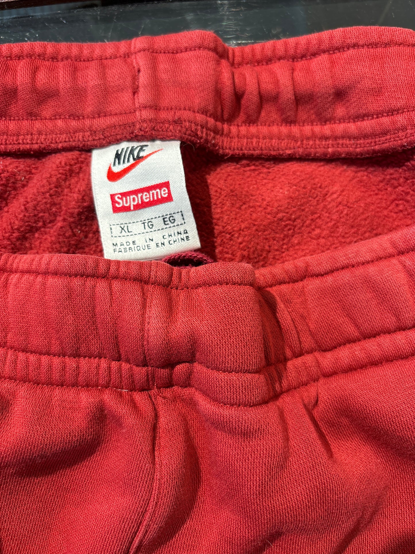 Nike x Supreme Burgundy Joggers XL