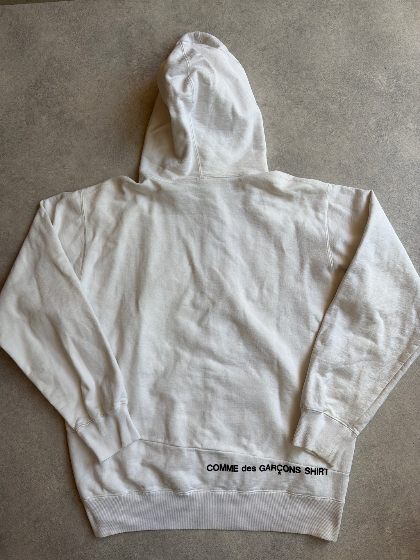 Supreme x CDG FW18 Box Logo Split Hoodie White XL