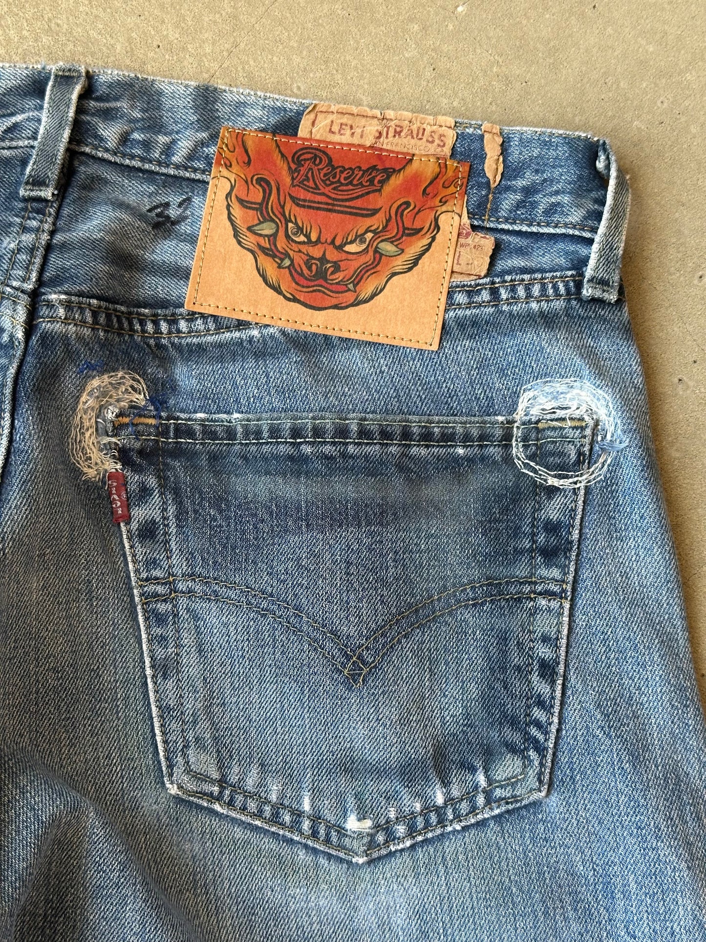 Atelier Reservé Reworked Waxed Denim Jeans W32