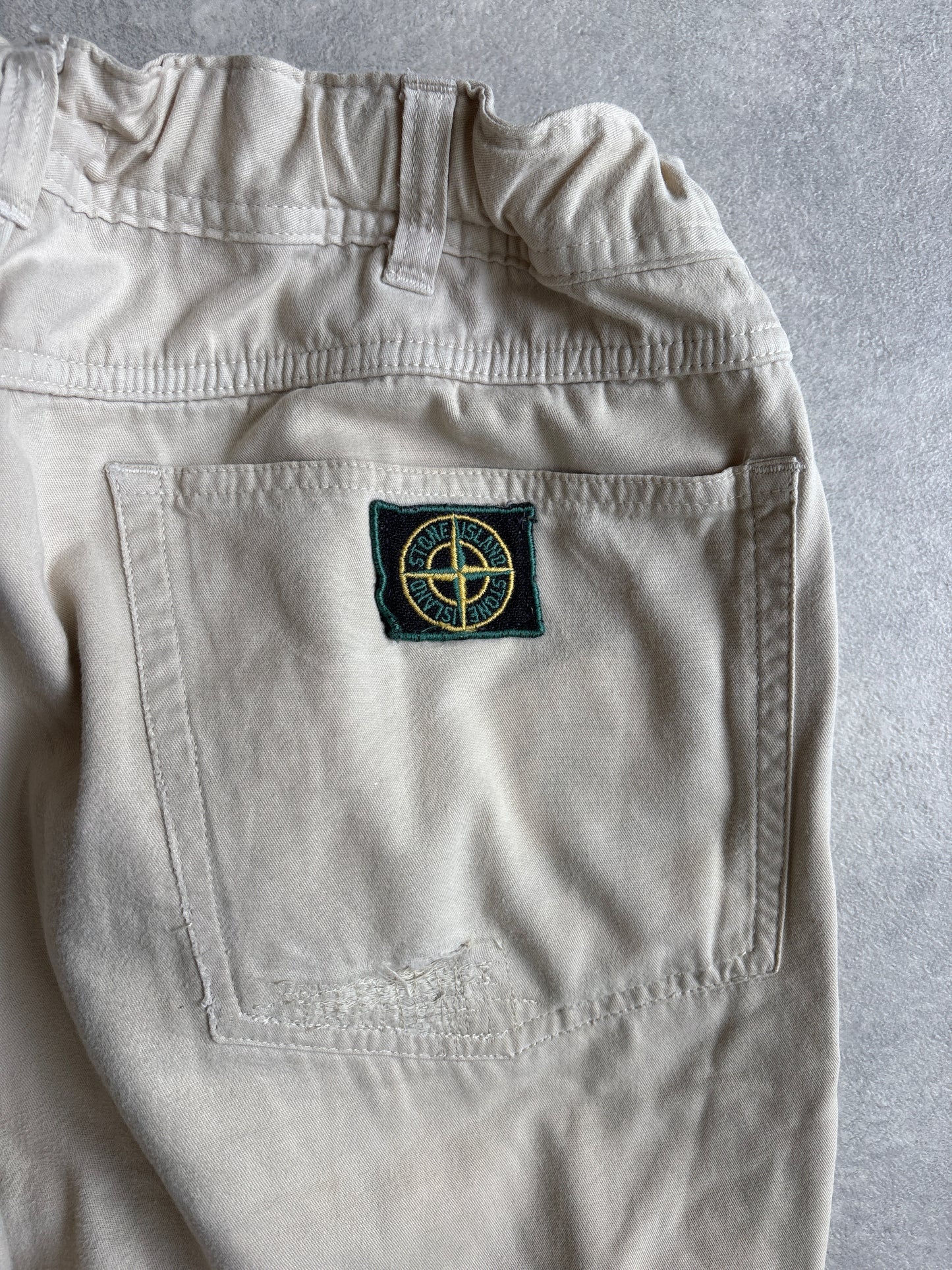Vintage Stone Island Vierkante Badge Broek Bruin 48