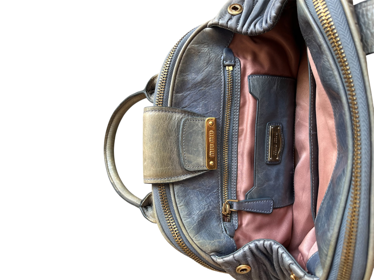 Miu Miu Soft Leather Handbag Grey