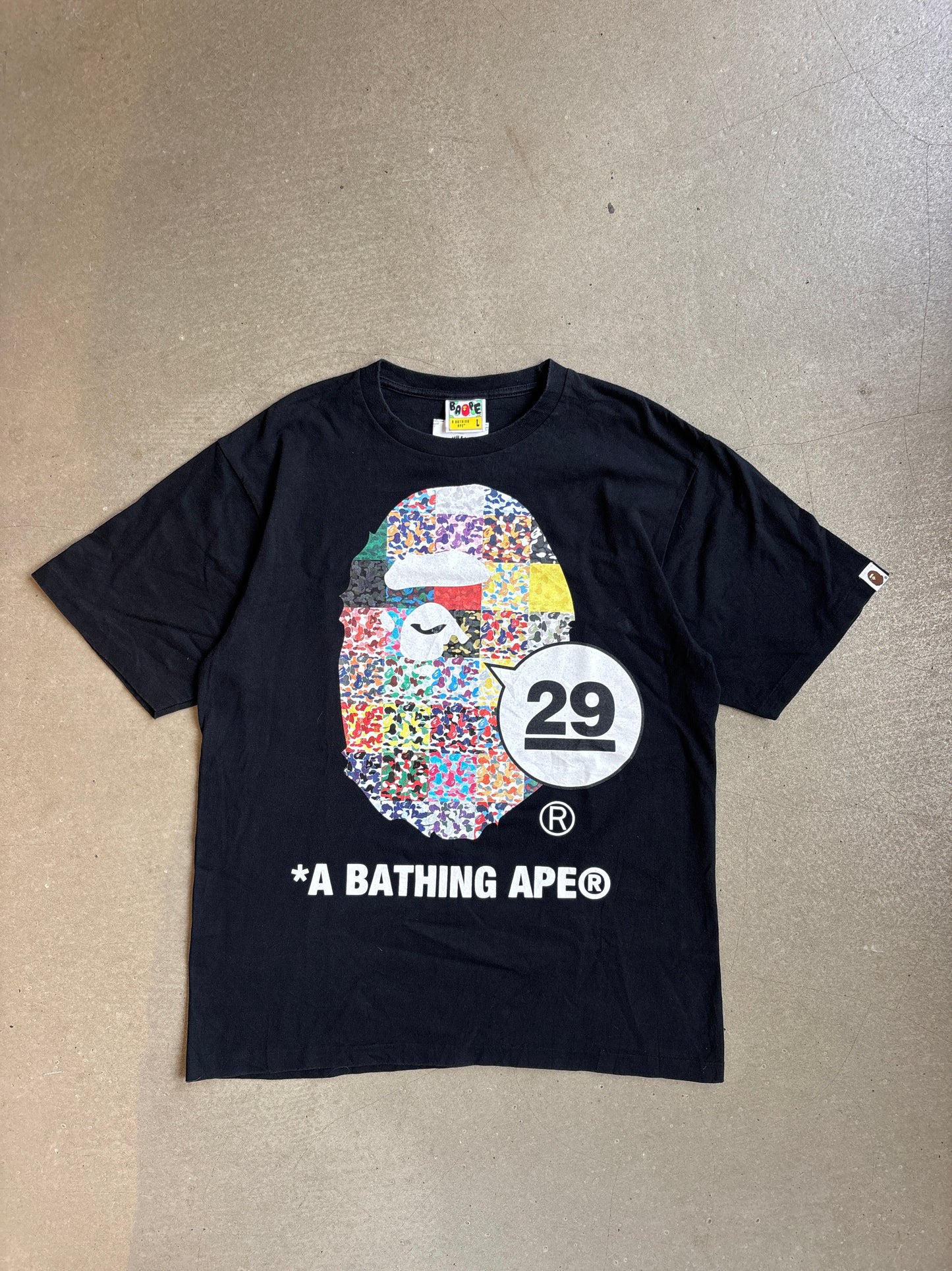 Bape 29th Anniversary Ape Head Tee Black L