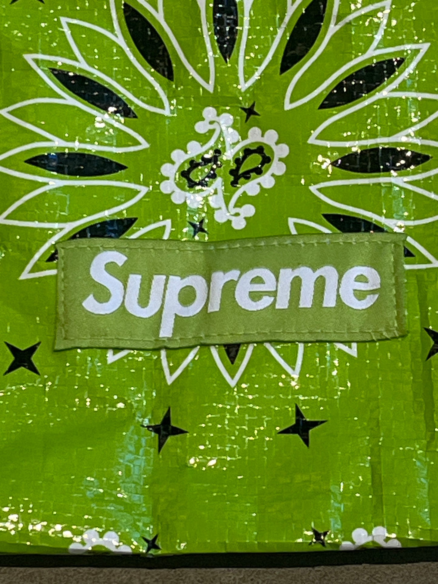 Supreme Bandana Tarp Side Bag Bright Green