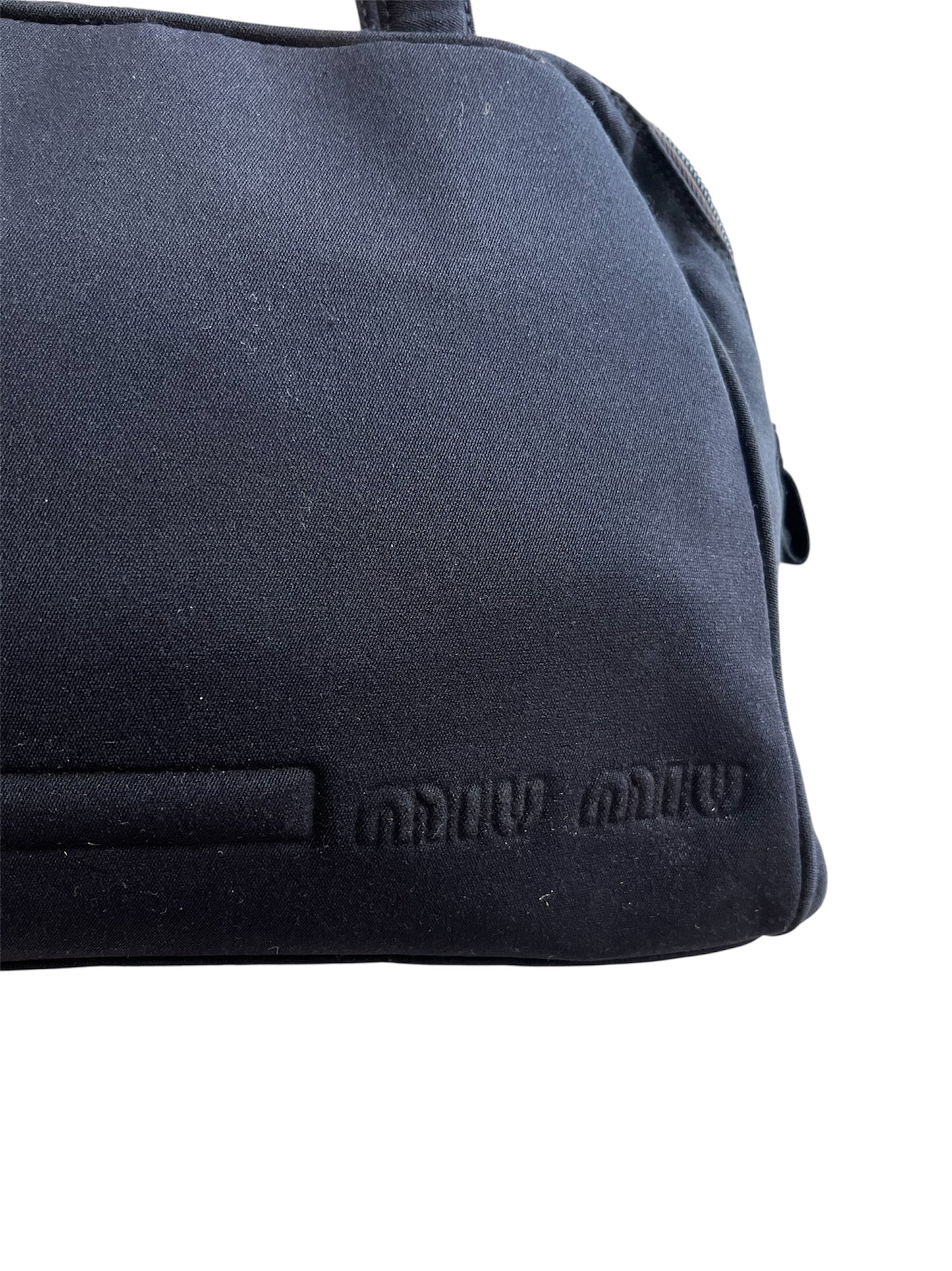 Miu Miu Canvas Bowling Handbag Black