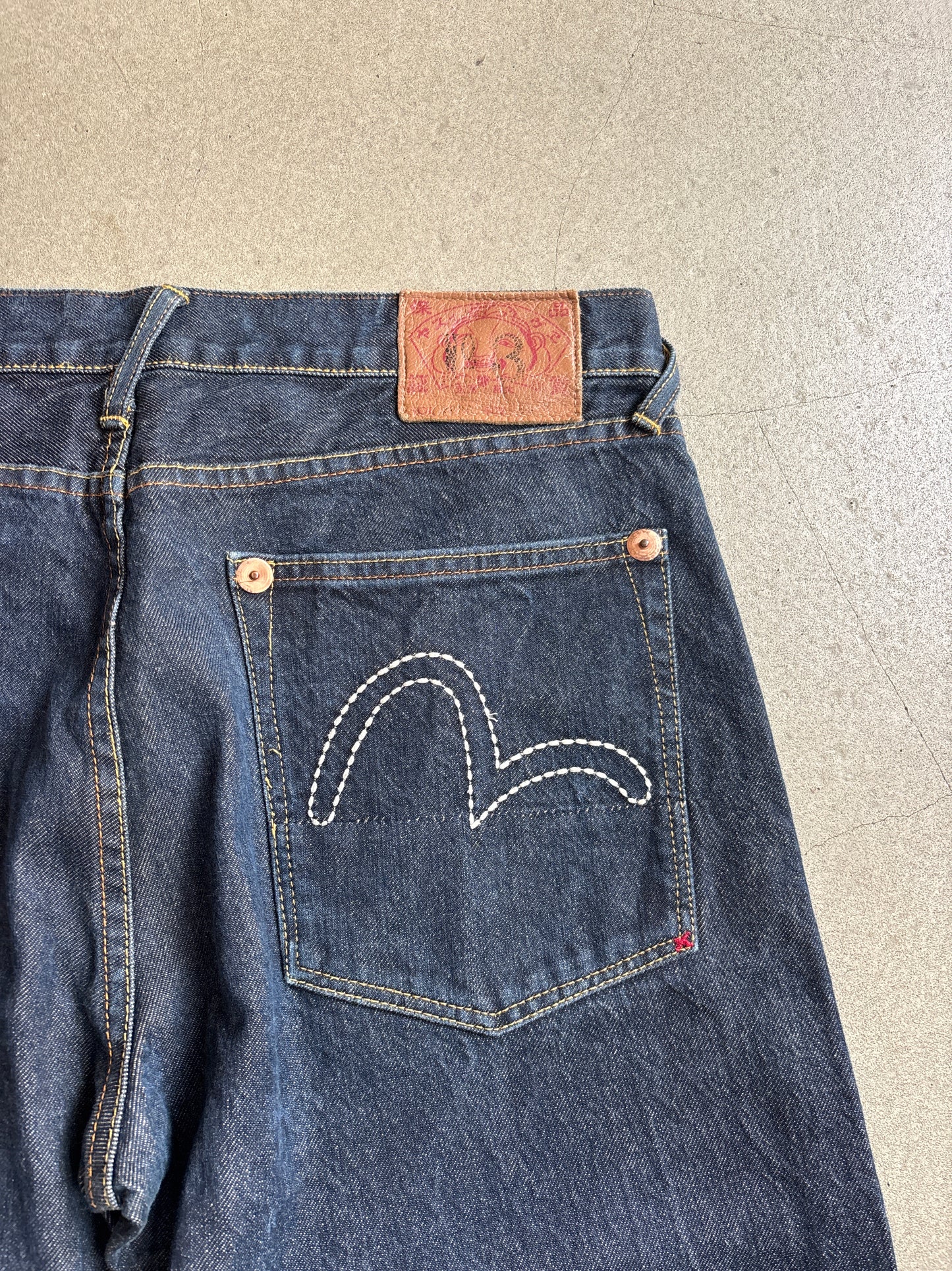 Evisu Raw Denim Jeans No 3 36x34