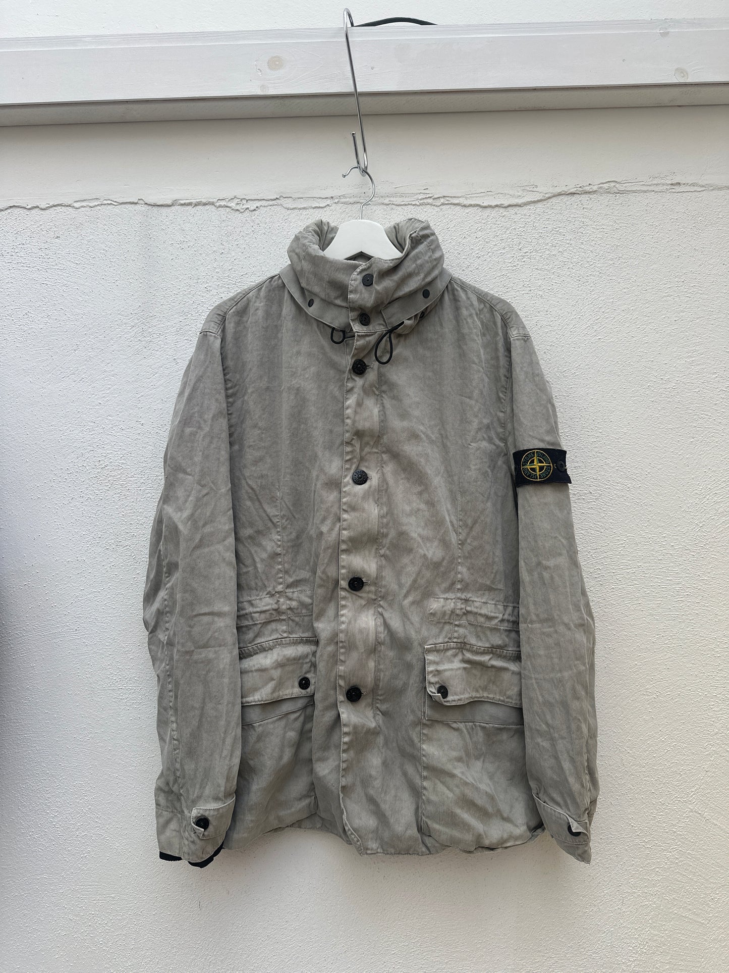 Stone Island Lino Flax Jacket Light Grey Size XL