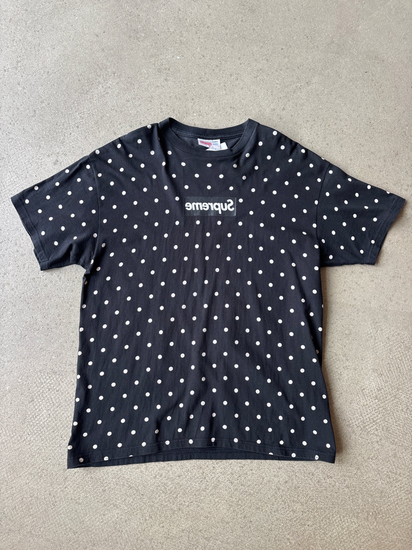 Supreme x CDG Polka Dot Box Logo Tee Size XL