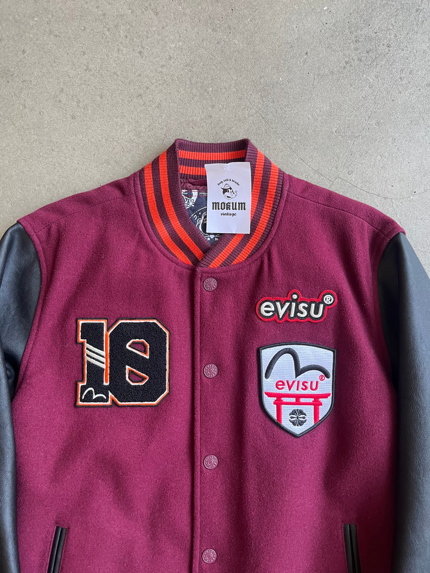 Evisu Baseball Jacket Red L