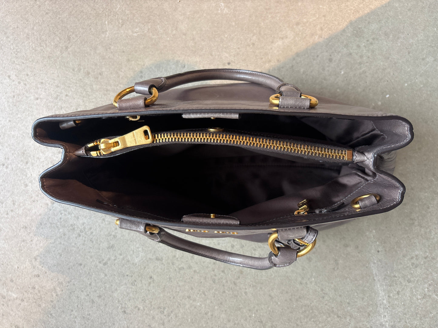 Miu Miu Vitello Leather Shiny Handbag