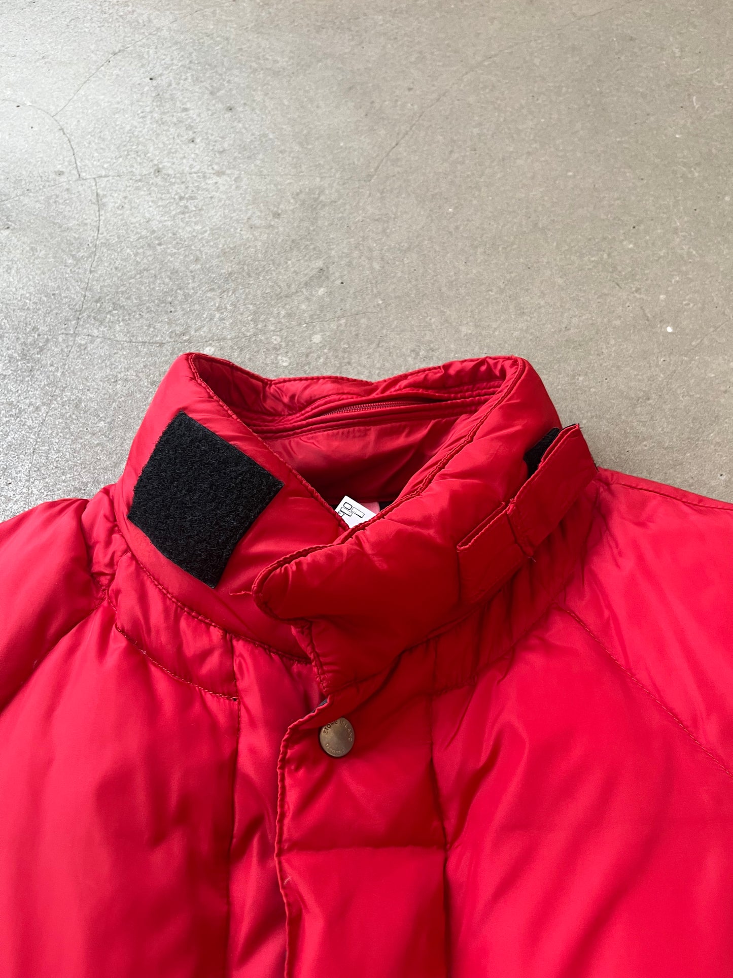 Stone Island Denim 2005 Goose Down Puffer Jacket Large Red