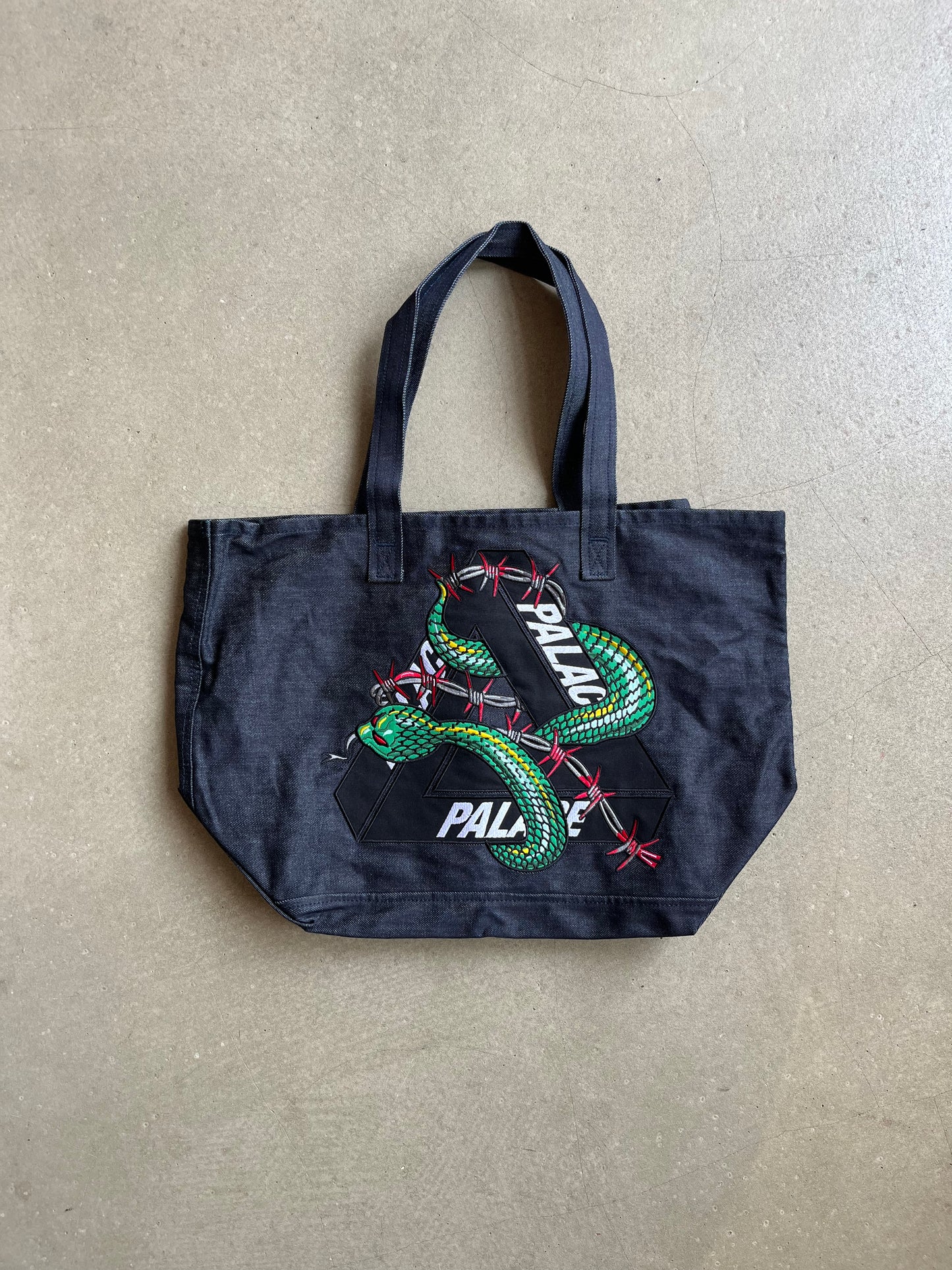Palace Denim Snake Tote