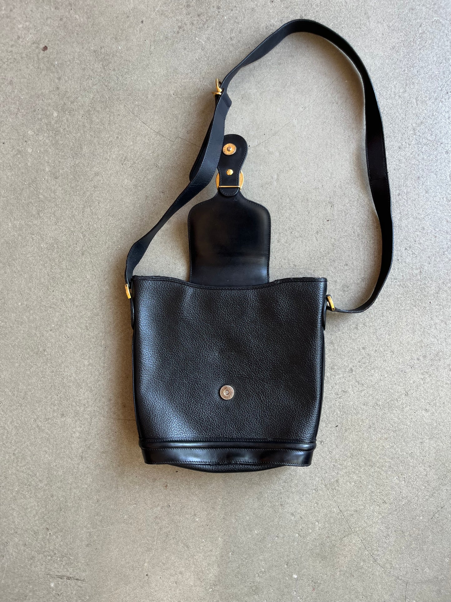 Vintage Gucci Crossbody Leather Bag Black