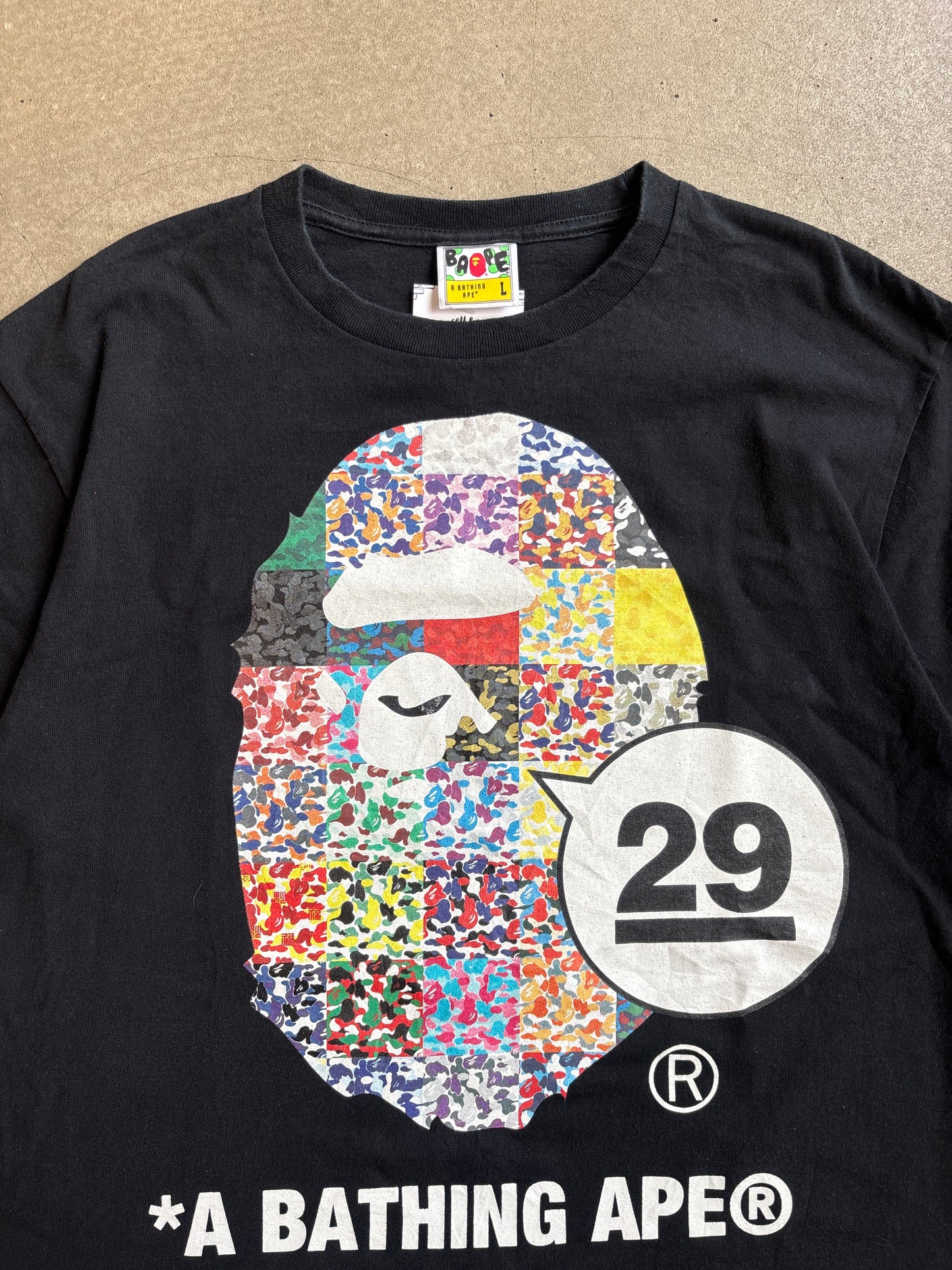 Bape 29th Anniversary Ape Head Tee Black L
