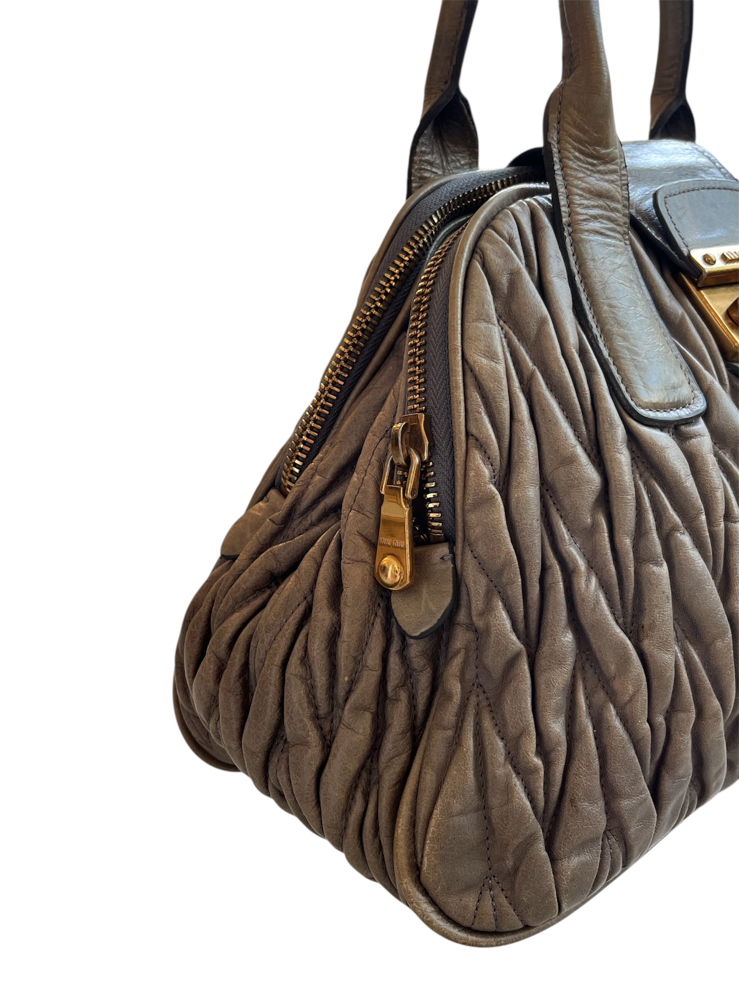 Miu Miu Soft Leather Handbag Grey