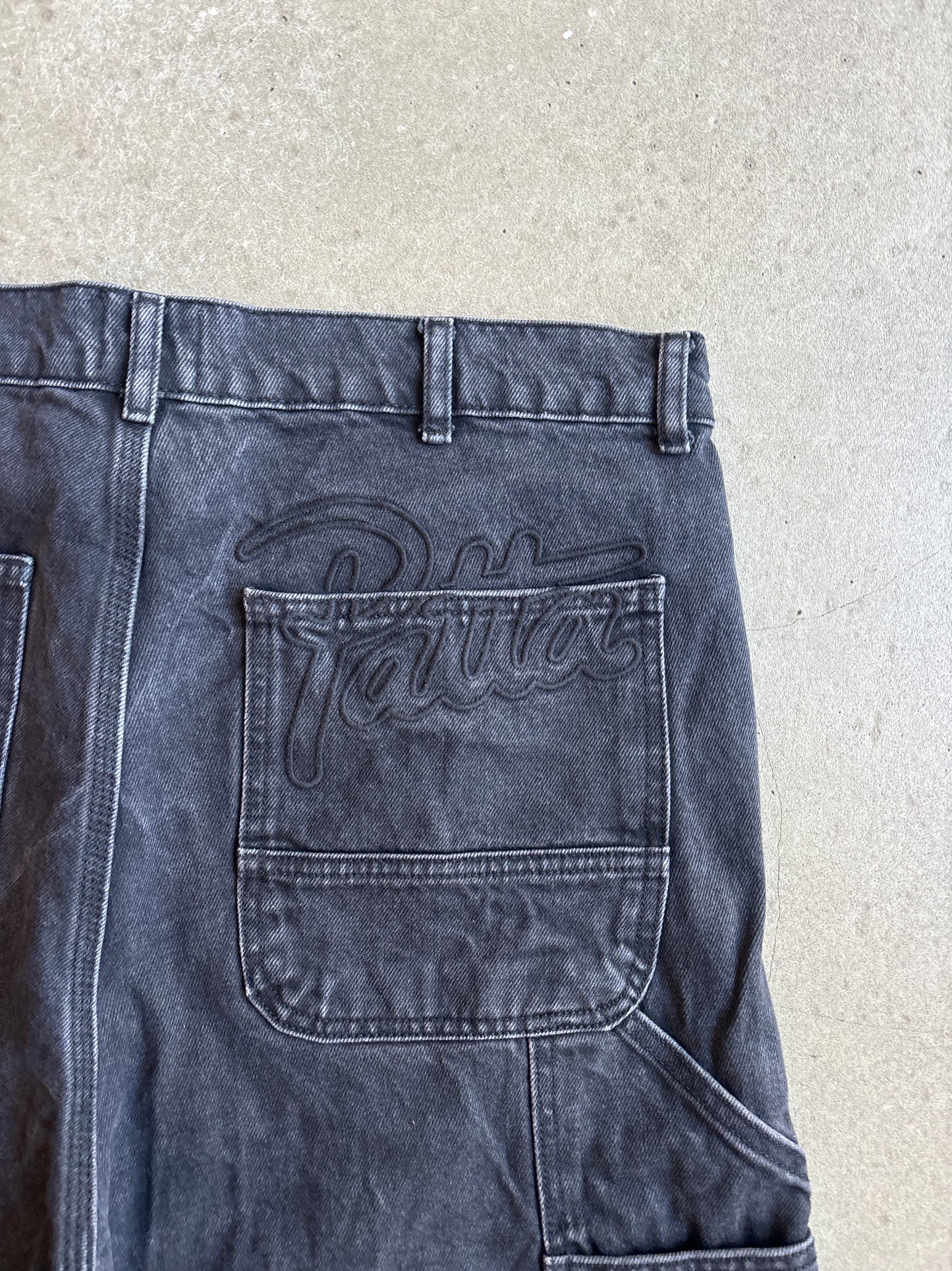 Patta Double Knee Denim Pants Black 34