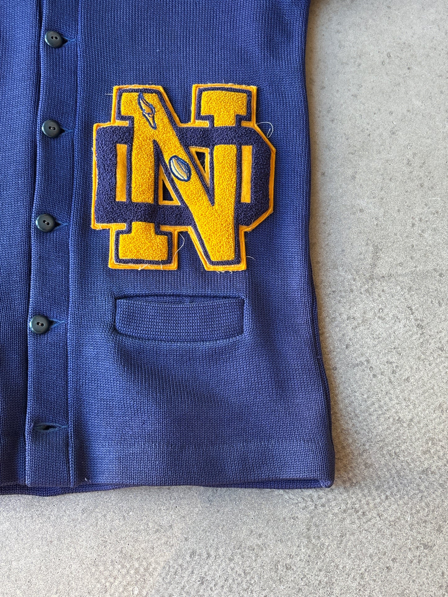 Vintage 60s The Californian Award Wool Cardigan Navy XL