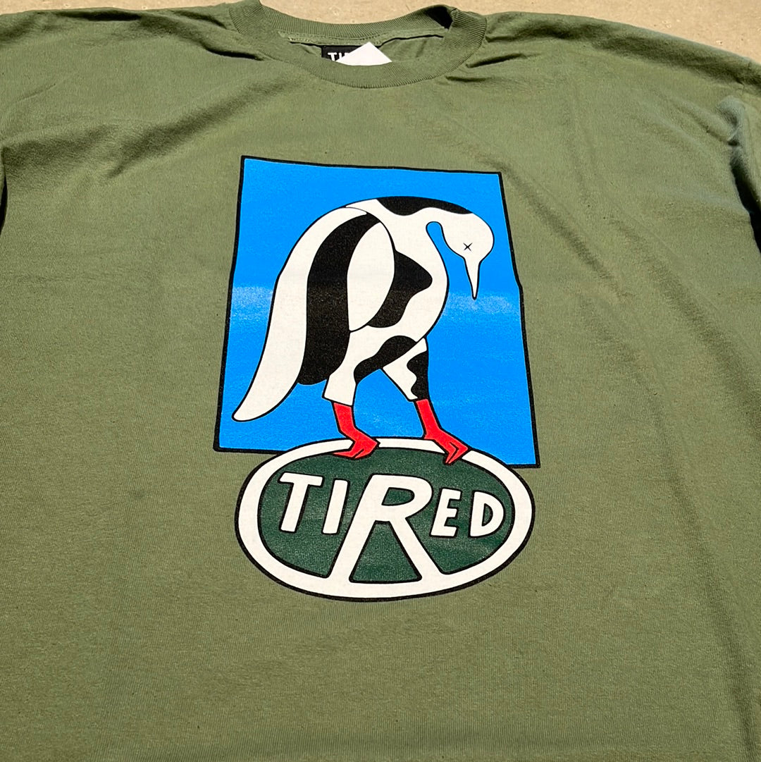 Tired Bird Longsleeve T-Shirt Olive Green