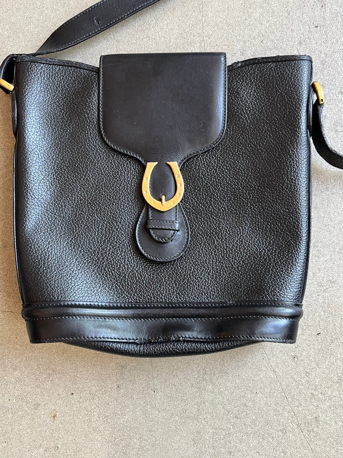 Vintage Gucci Crossbody Leather Bag Black