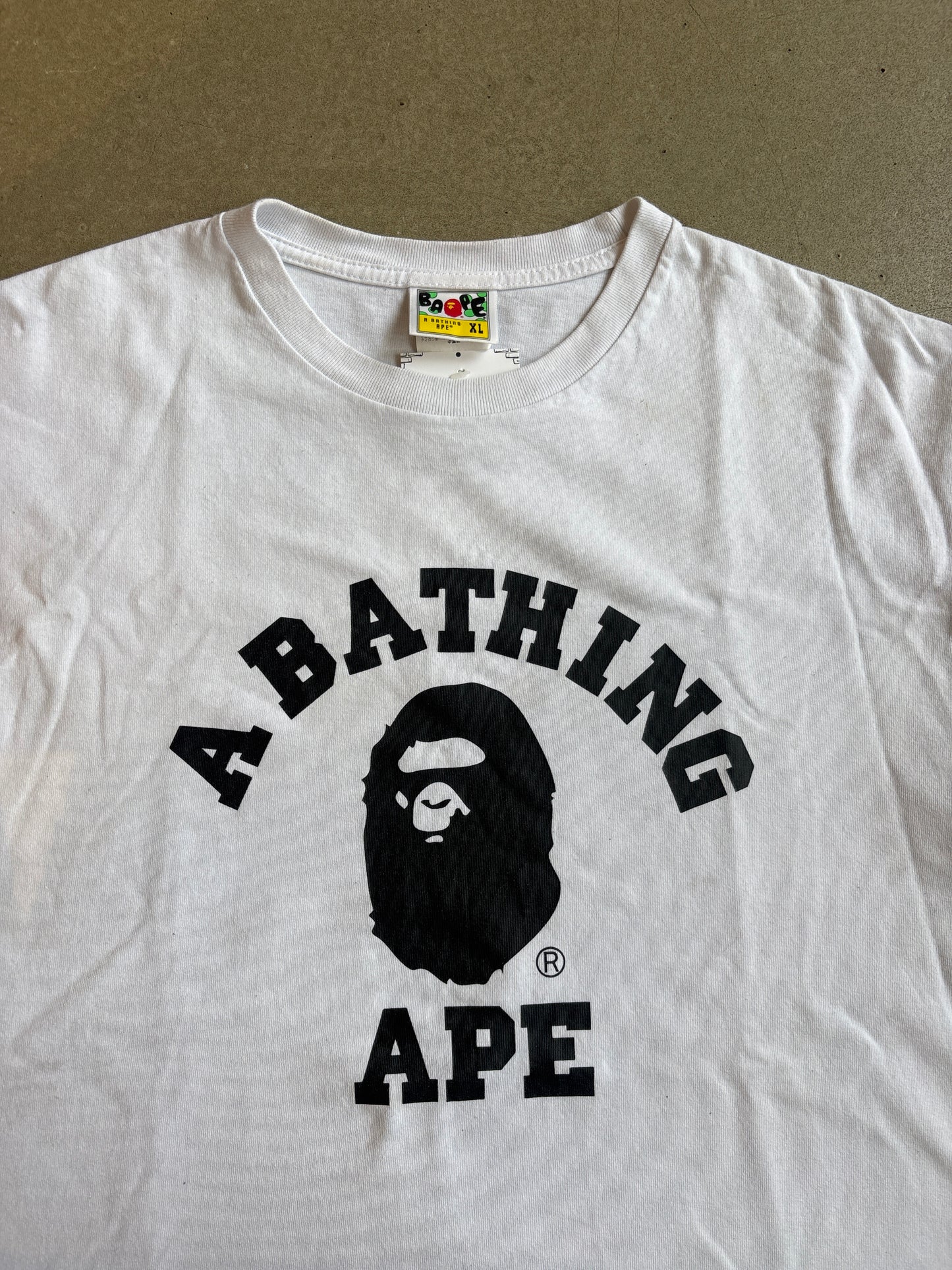 Bape College Logo Tee White XL
