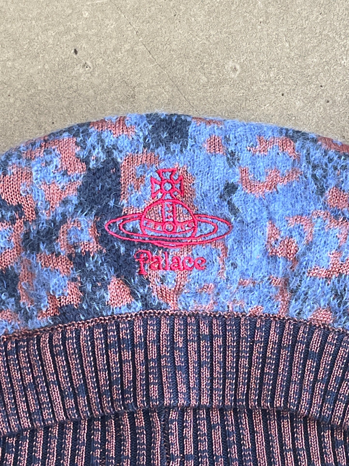 Palace x Vivienne Westwood Horny Beanie in Pink Leopard