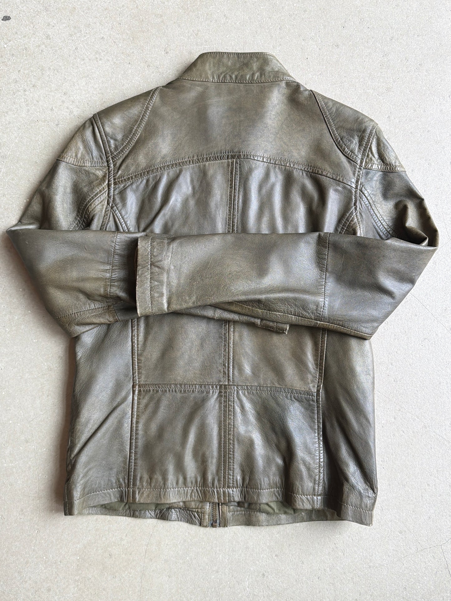 Goosecraft Biker 704 Leather jacket Army Green S