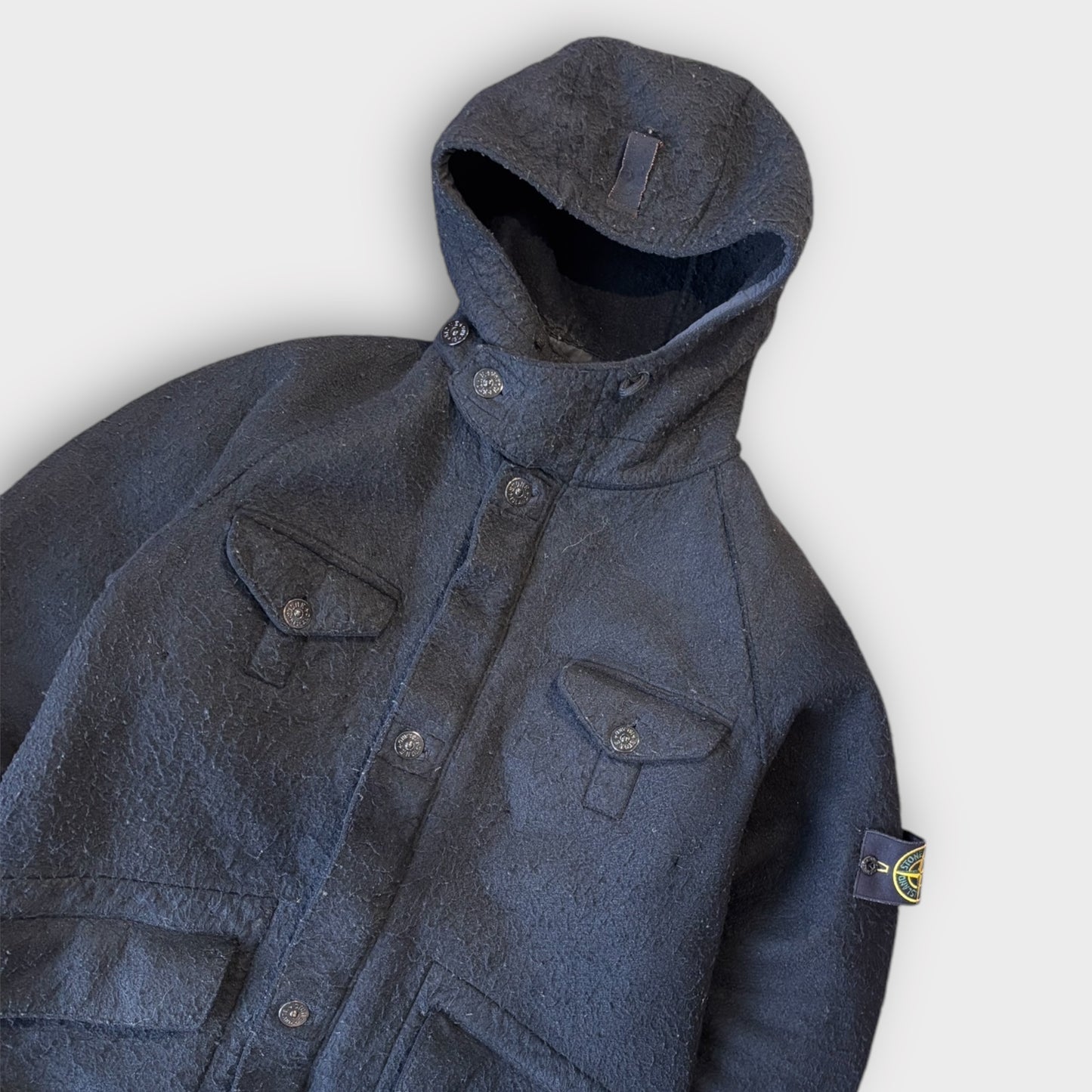 Vintage Stone Island Duffel Coat Black Medium