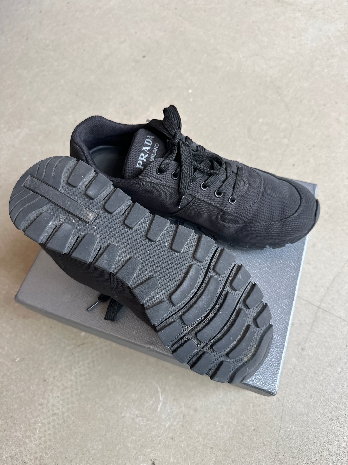Prade Re-Nylon Black Sneakers Size 8.5