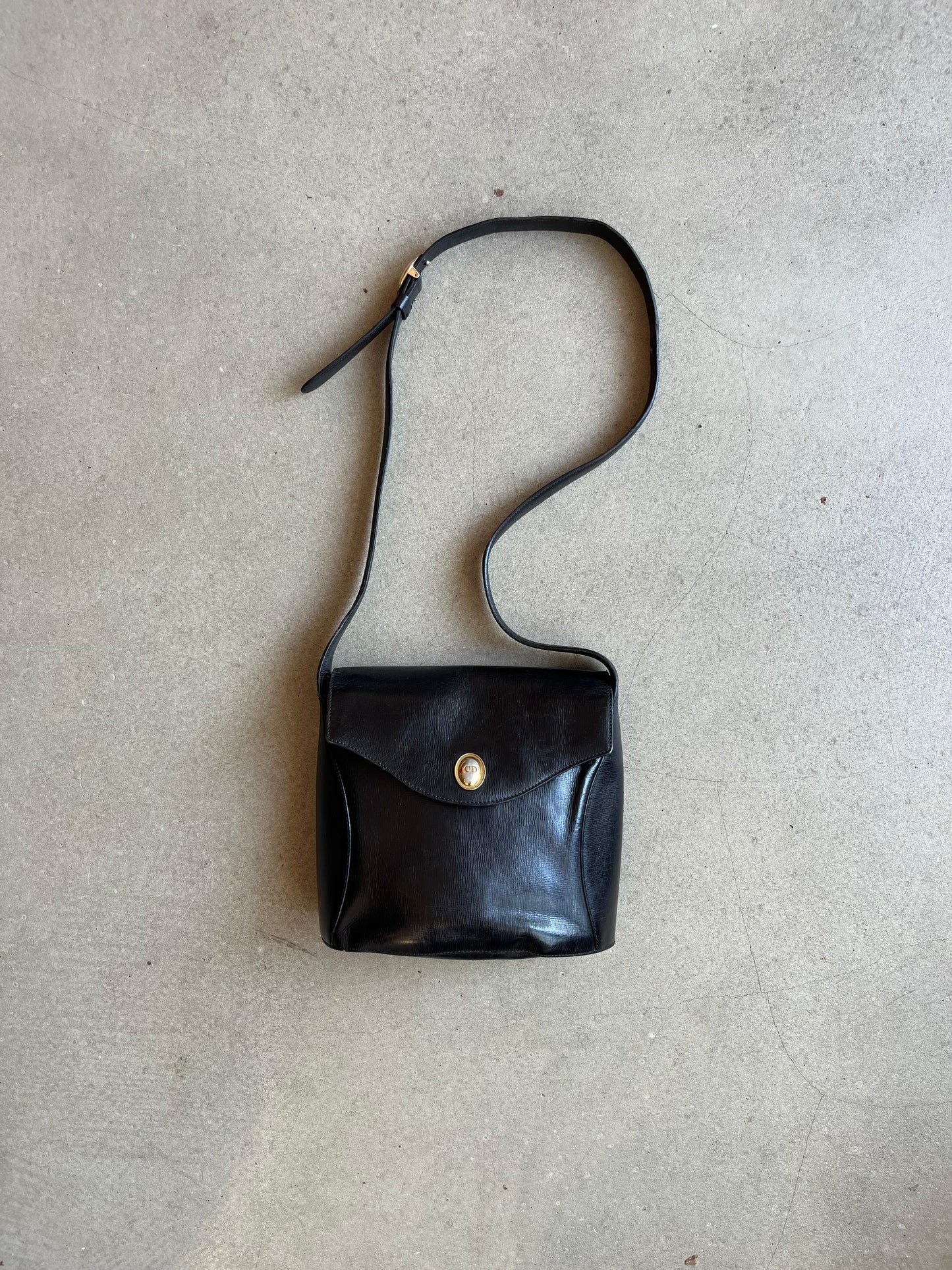 Christian Dior Leather Sling Bag Black